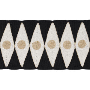 Backgammon Tape Black And Sand 181222 by Schumacher Trim