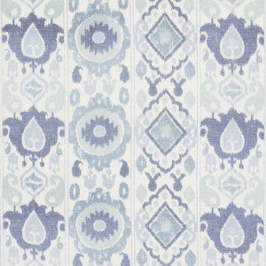 Elizia Ikat Mineral And Indigo 179053 by Schumacher Fabric