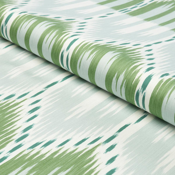 Bukhara Ikat Mineral And Leaf 176086 by Schumacher Fabric Ikats 13.12" - Fabric Carolina -