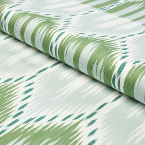 Bukhara Ikat Mineral And Leaf 176086 by Schumacher Fabric