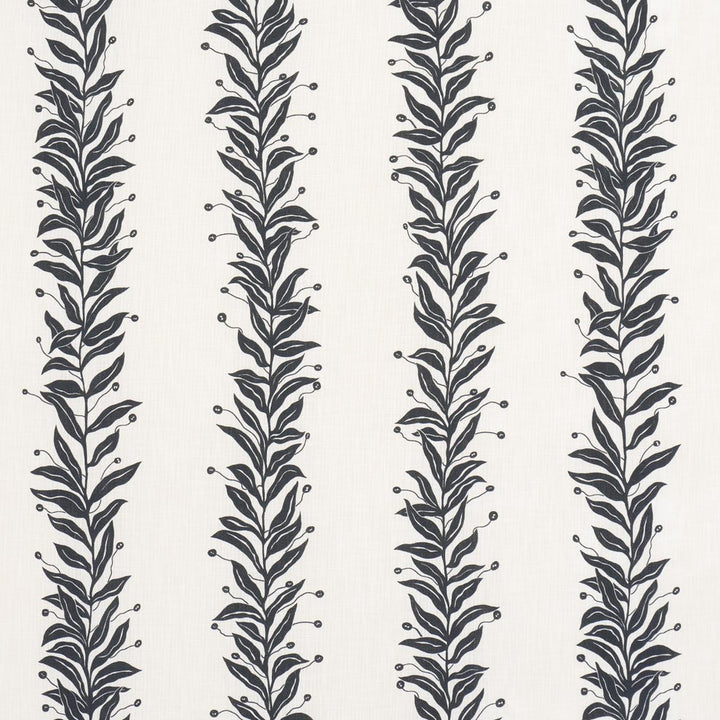 Tendril Stripe Indoor/Outdoor Black & Cream 181671 by Schumacher Fabric Marian Mcevoy 27.0" - Fabric Carolina -
