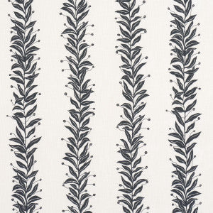 Tendril Stripe Indoor/Outdoor Black & Cream 181671 by Schumacher Fabric