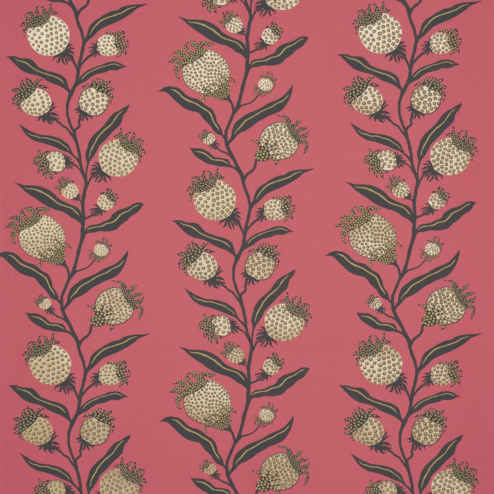 Thistle Vine Red & Gold 5015480 by Schumacher Designer Wallpaper Marian Mcevoy 9.0" - Swanky Fabrics -