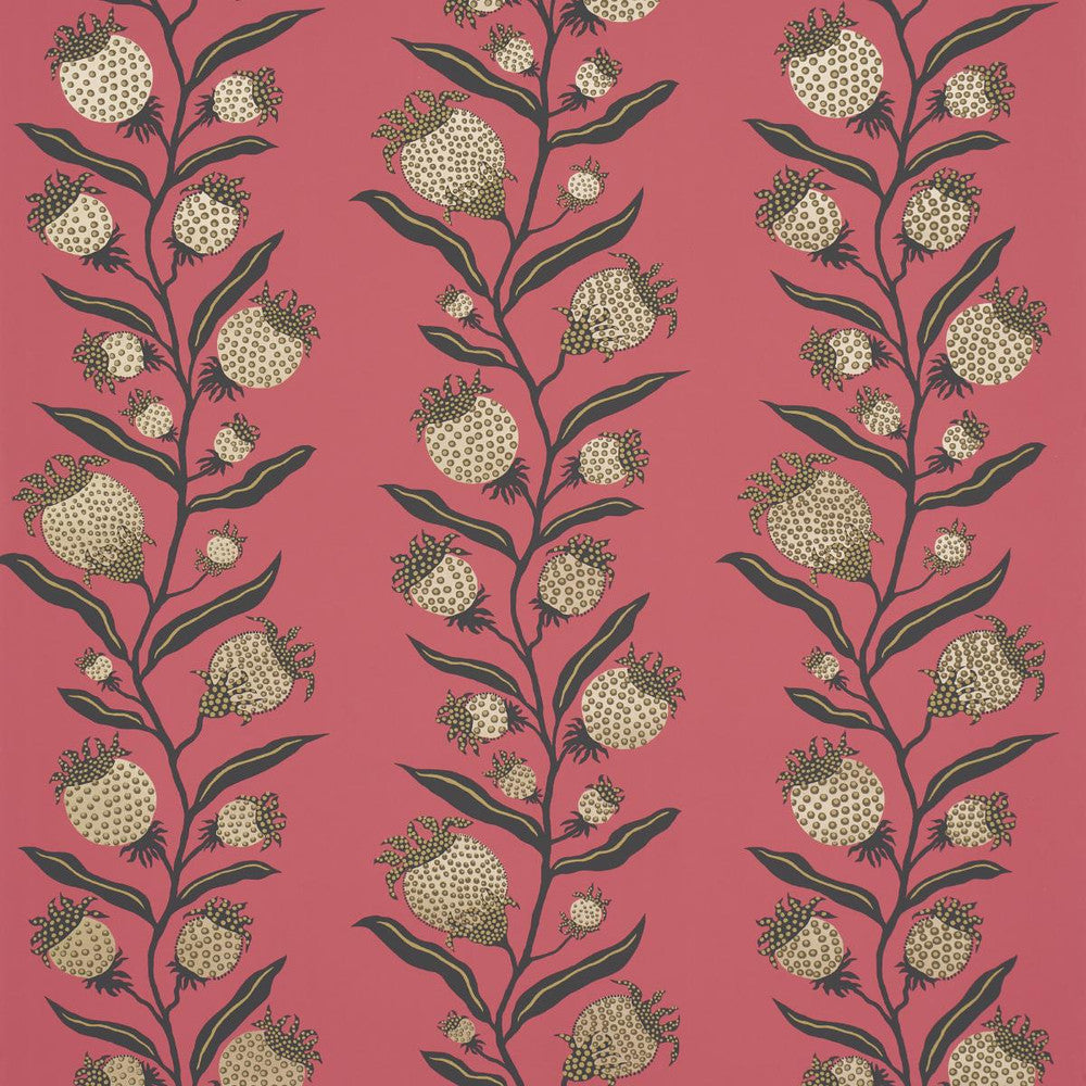 Thistle Vine Red & Gold 5015480 by Schumacher Wallpaper Marian Mcevoy 9.0" - Fabric Carolina -