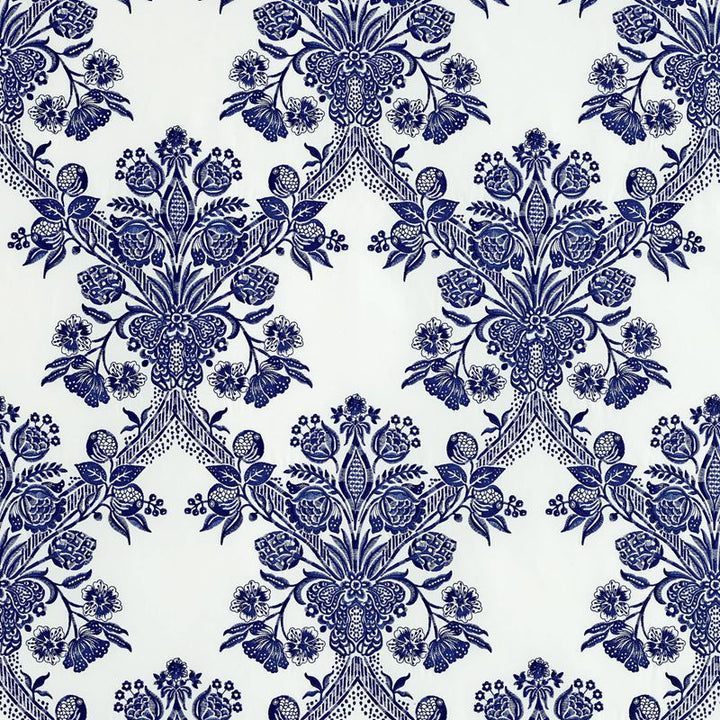 Carolina Ultramarine 69710 by Schumacher Fabric Couture 100% Cotton - Horizontal: 8.5 and Vertical: 25 51 - Fabric Carolina -