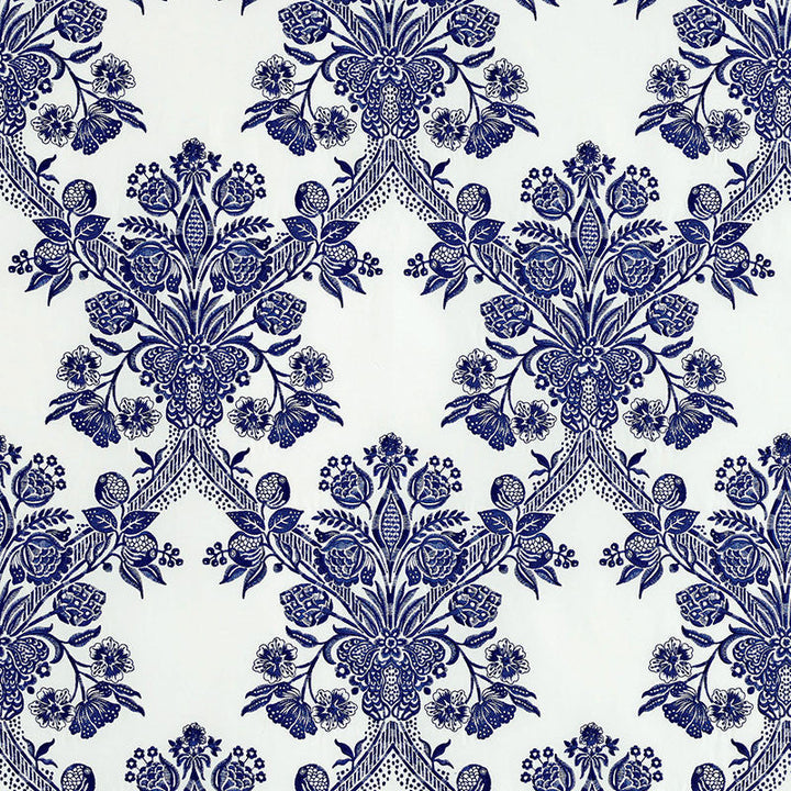 Carolina Ultramarine 69710 by Schumacher Fabric Schumacher Fabric Carolina Ultramarine 69710Fabric COTTON 100% INDIA </p><p>Repeat: H: HORZ. 8 1/2" (22CM) , V: VERT. 25" (64CM) 51 - Fabric Carolina -