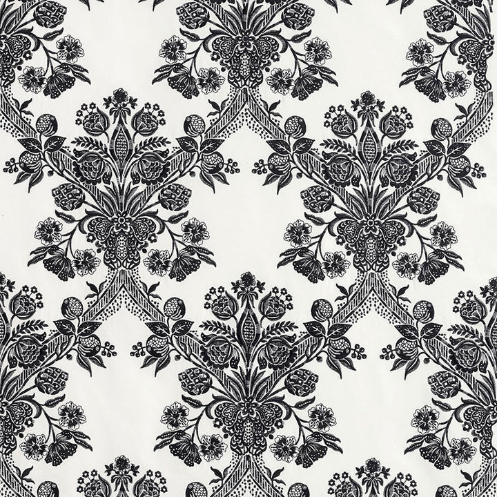 Carolina Ebony 69711 by Schumacher Fabric Schumacher Fabric Carolina Ebony 69711Fabric COTTON 100% INDIA </p><p>Repeat: H: HORZ. 8 1/2" (22CM) , V: VERT. 25" (64CM) 51 - Fabric Carolina -