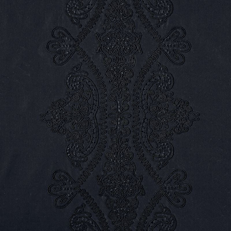 Castille Jet 69720 by Schumacher Fabric Couture 40% Cotton, 36% Viscose, 24% Silk - Horizontal: 25.5 and Vertical: 15 54 - Fabric Carolina -