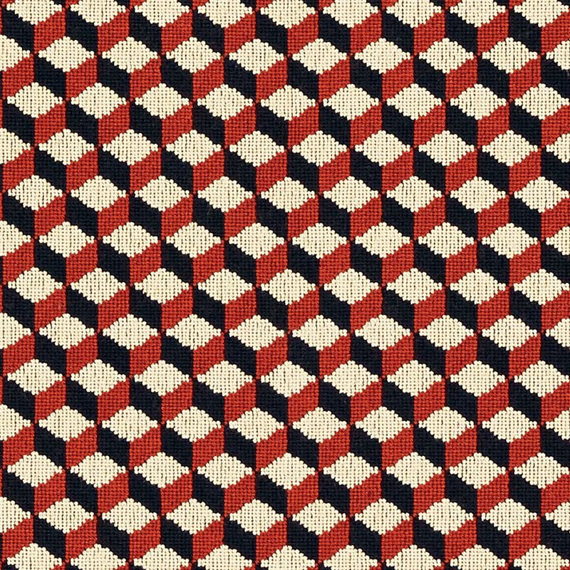 Atwood Carnelian 69853 by Schumacher Fabric Essentials-Small-Scale-Upholstery-Fabrics 95% Cotton, 5% Polyester Wyzenbeek 50,000 Horizontal: 5/8- and Vertical: 1.625 55 - Fabric Carolina -