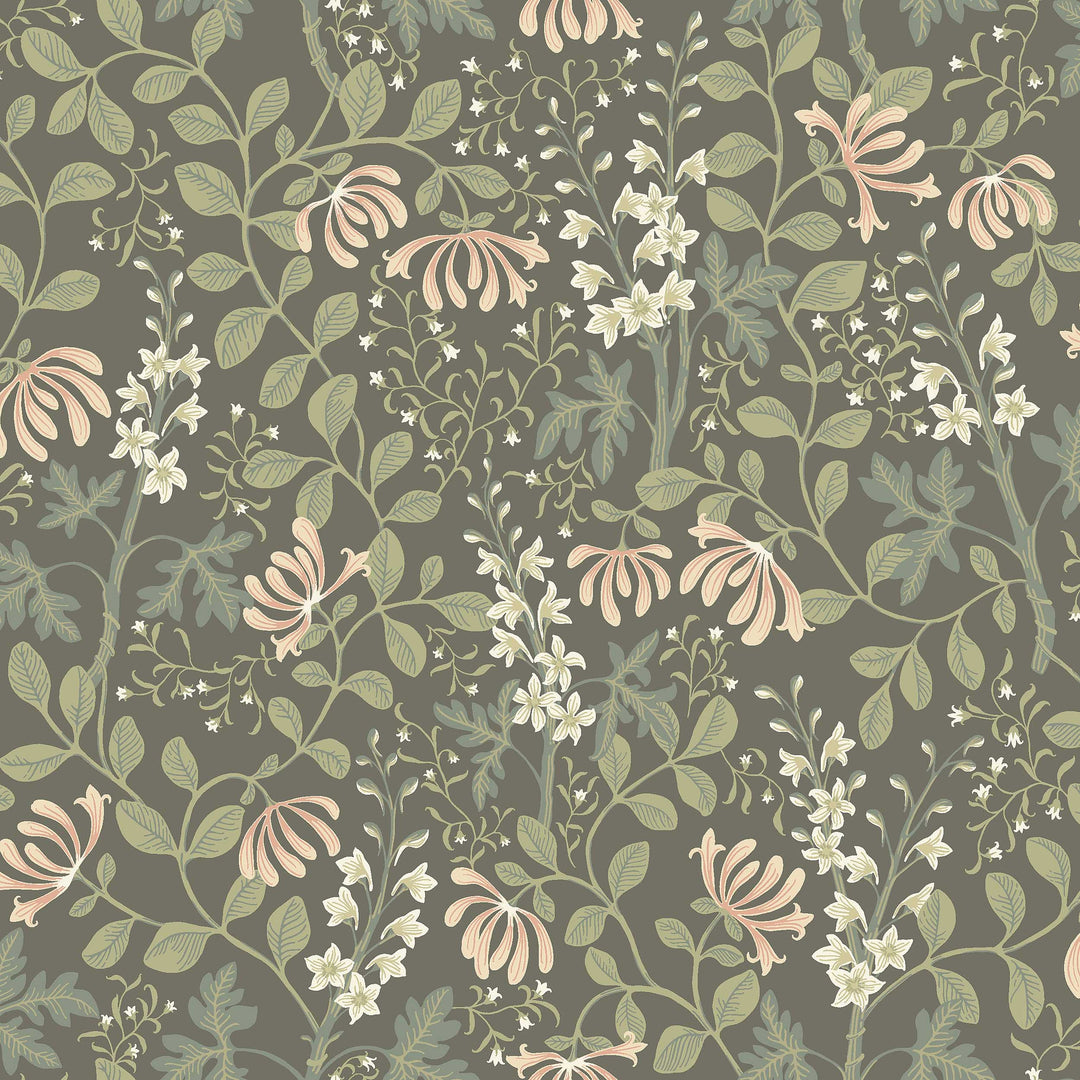 Trädgårdsfröjd - Charcoal by Schumacher Wallcovering
