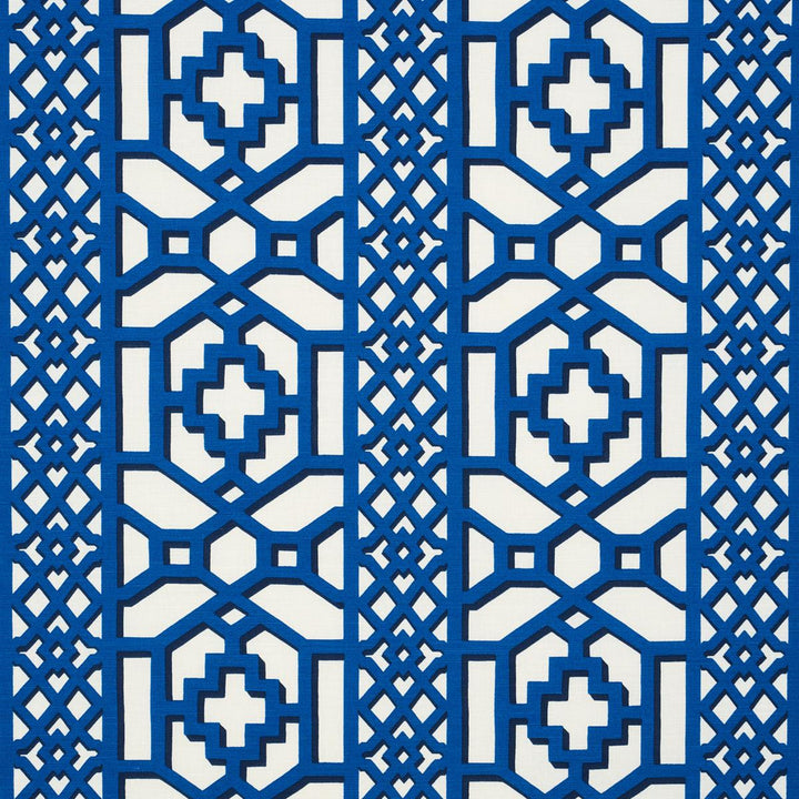Zanzibar Trellis Navy 175749 by Schumacher Fabric Preppy Chic 13.5" - Fabric Carolina -