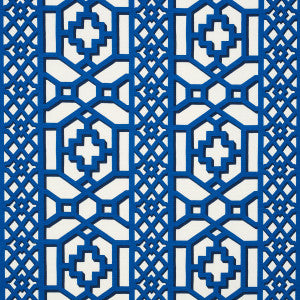 Zanzibar Trellis Navy 175749 by Schumacher Fabric