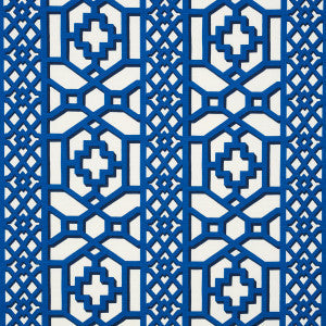 Zanzibar Trellis Navy 175749 by Schumacher Fabric