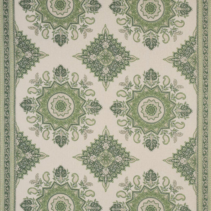 Montecito Medallion Leaf Green 176485 by Schumacher Fabric Mark D. Sikes 54.0" - Fabric Carolina -
