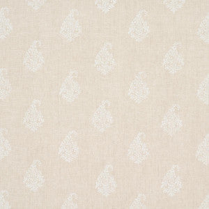 Kerala Paisley White On Neutral 181350 by Schumacher Fabric