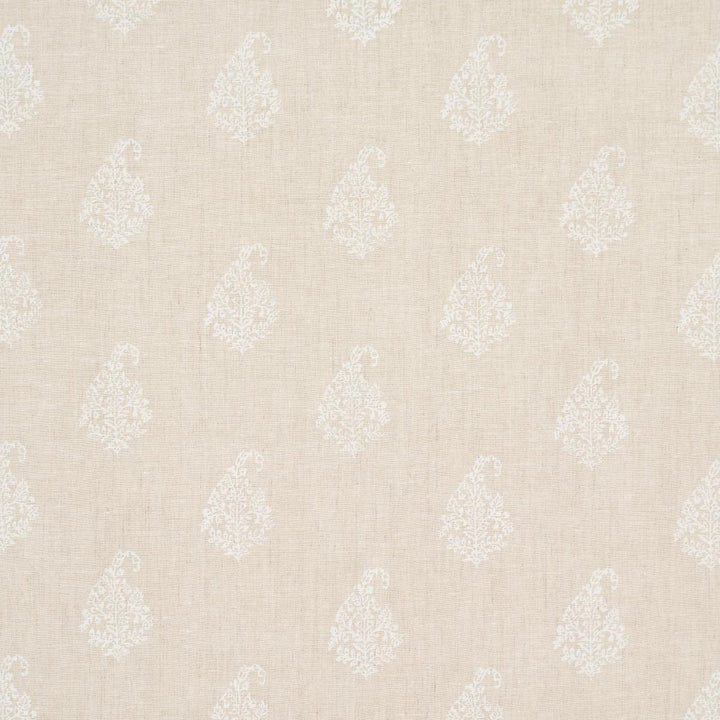 Kerala Paisley White On Neutral 181350 by Schumacher Fabric Jacaranda 6.5" - Fabric Carolina -