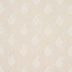 Kerala Paisley White On Neutral 181350 by Schumacher Fabric