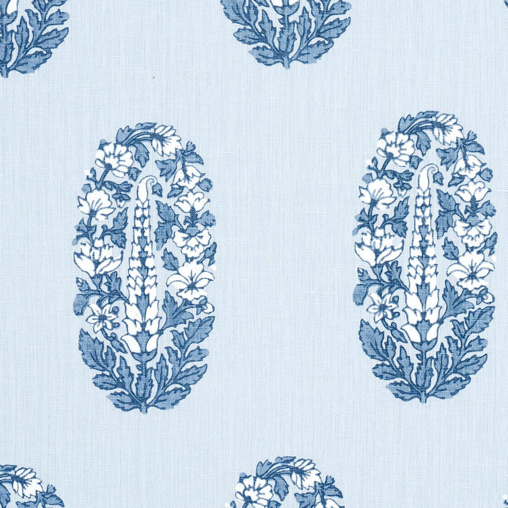 Askandra Flower Chambray 181360 by Schumacher Fabric Jacaranda 7.0" - Fabric Carolina -