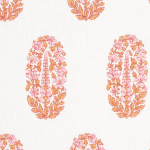 Askandra Flower Tangerine 181362 by Schumacher Fabric