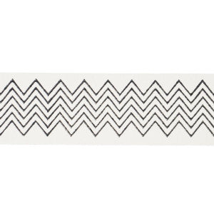 Leora Hand Blocked Tape Narrow Charcoal 181381 by Schumacher Trim