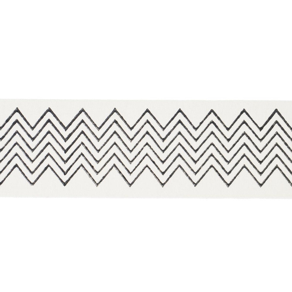 Leora Hand Blocked Tape Narrow Charcoal 181381 by Schumacher Trim Jacaranda 2.75" - Fabric Carolina -