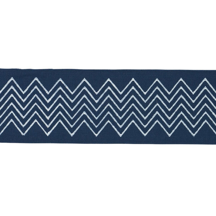 Leora Hand Blocked Tape Narrow Indigo 181382 by Schumacher Trim Jacaranda 2.75" - Fabric Carolina -