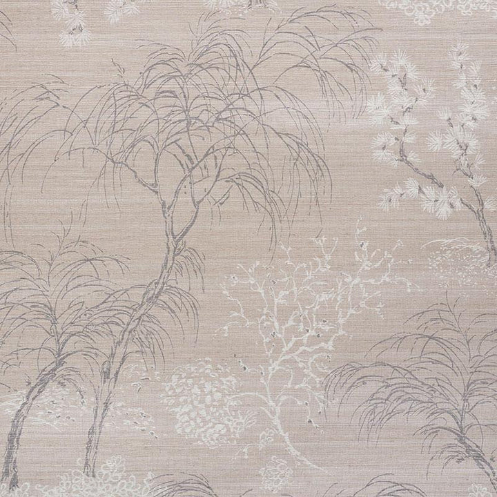 Mori Hemp Shimmer Moonstone 5009390 by Schumacher Designer Wallpaper Mingei 34.0" - Swanky Fabrics -