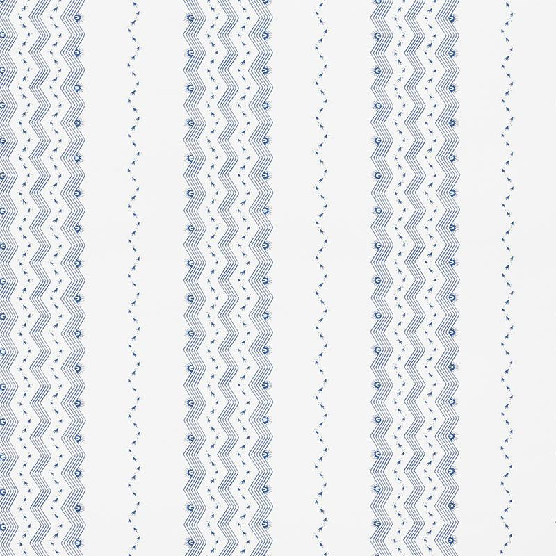 Nauset Stripe Indigo 5009740 by Schumacher Designer Wallpaper Chambray 18.0" - Swanky Fabrics -