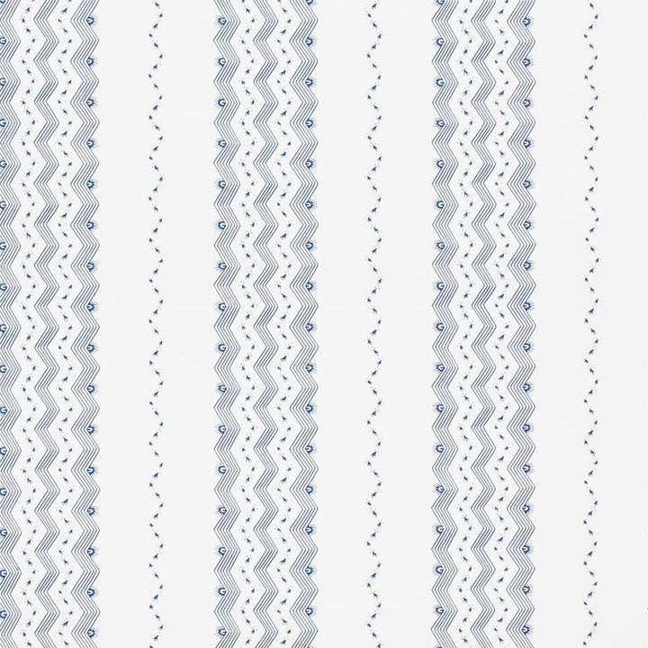 Nauset Stripe Indigo 5009740 by Schumacher Designer Wallpaper Chambray 18.0" - Swanky Fabrics -