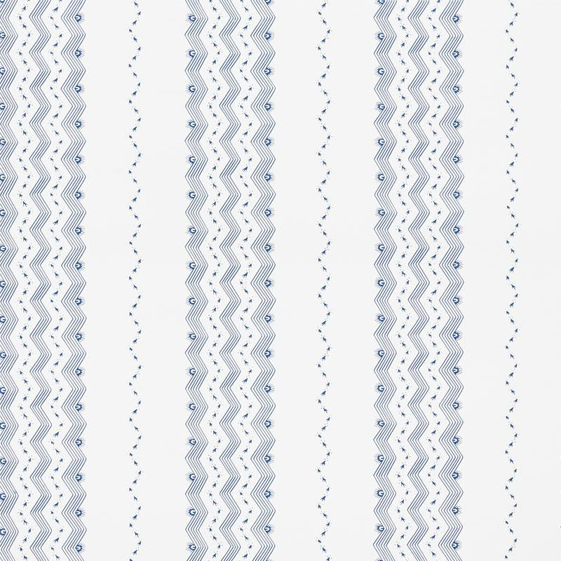 Nauset Stripe Indigo 5009740 by Schumacher Wallpaper Chambray 18.0" - Fabric Carolina -