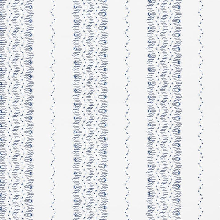 Nauset Stripe Indigo 5009740 by Schumacher Wallpaper Chambray 18.0" - Fabric Carolina -