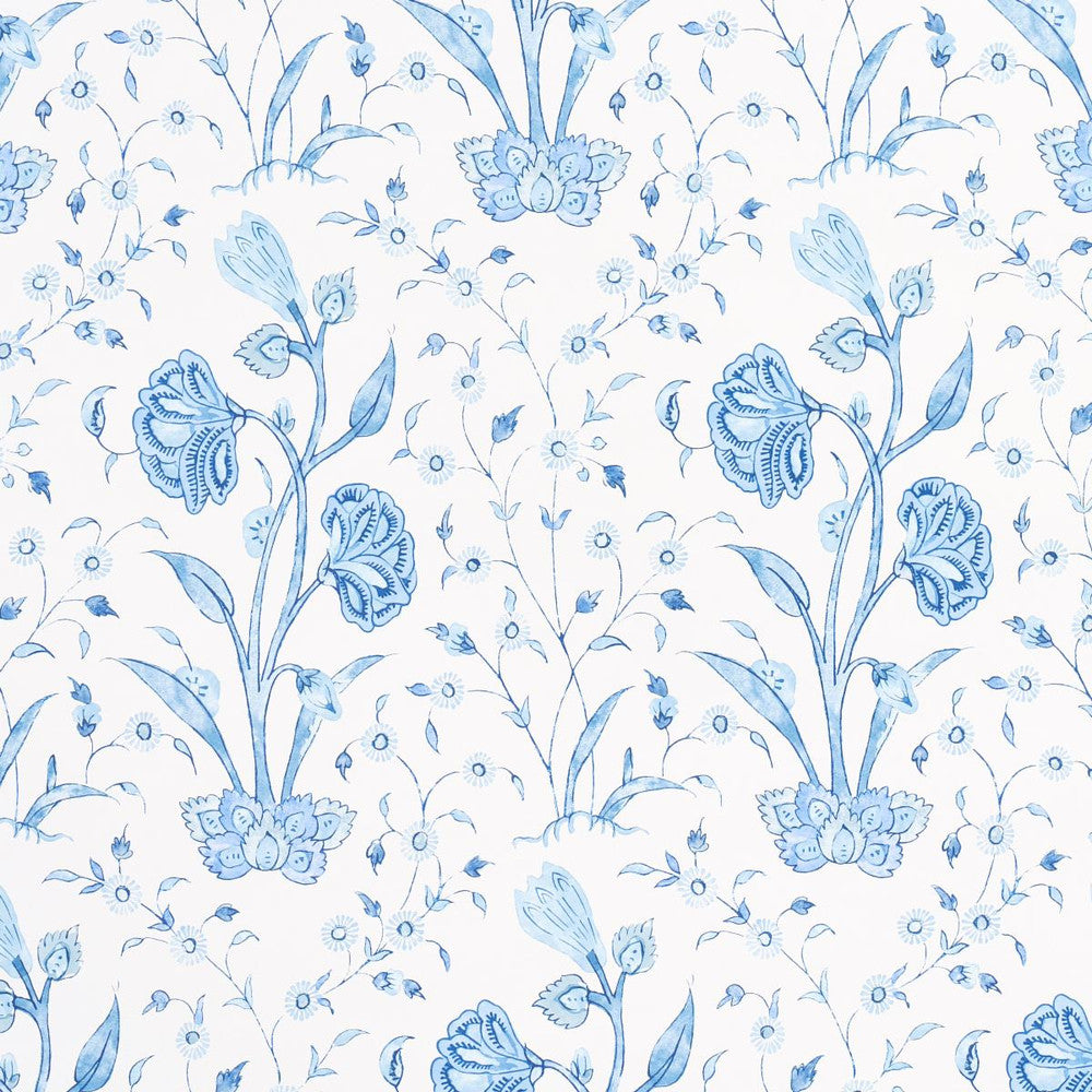 Khilana Floral Porcelain 5009955 by Schumacher Wallpaper Jacaranda 13.5" - Fabric Carolina -