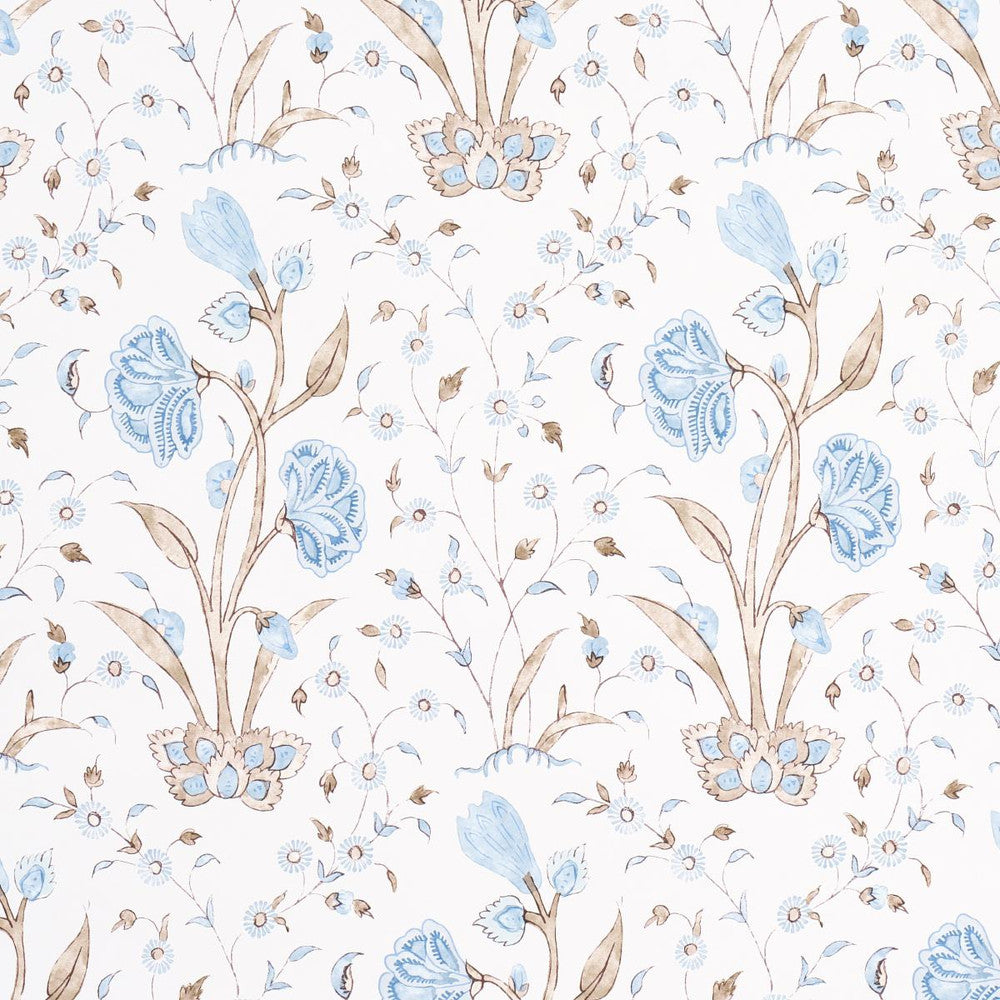 Khilana Floral Sky 5009956 by Schumacher Wallpaper Jacaranda 13.5" - Fabric Carolina -
