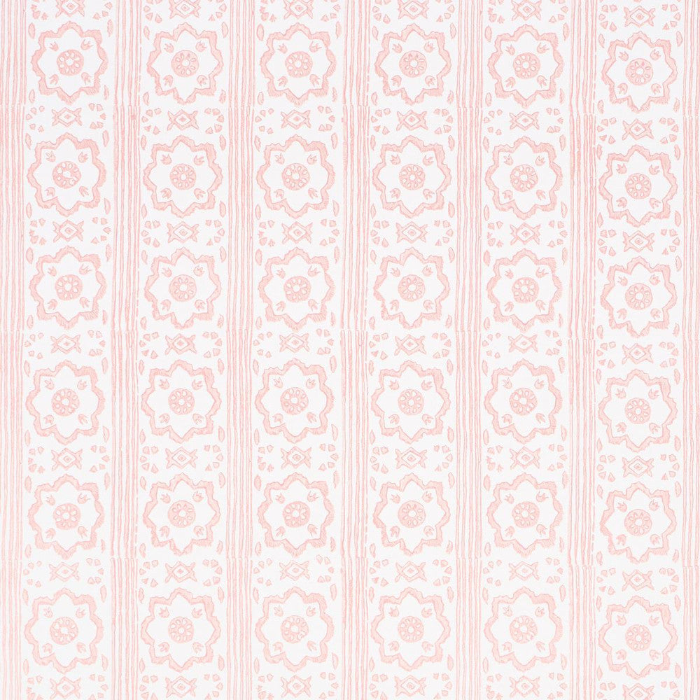 Sunda Hand Blocked Print Blush 5011224 by Schumacher Designer Wallpaper Jacaranda 2.5" - Swanky Fabrics -