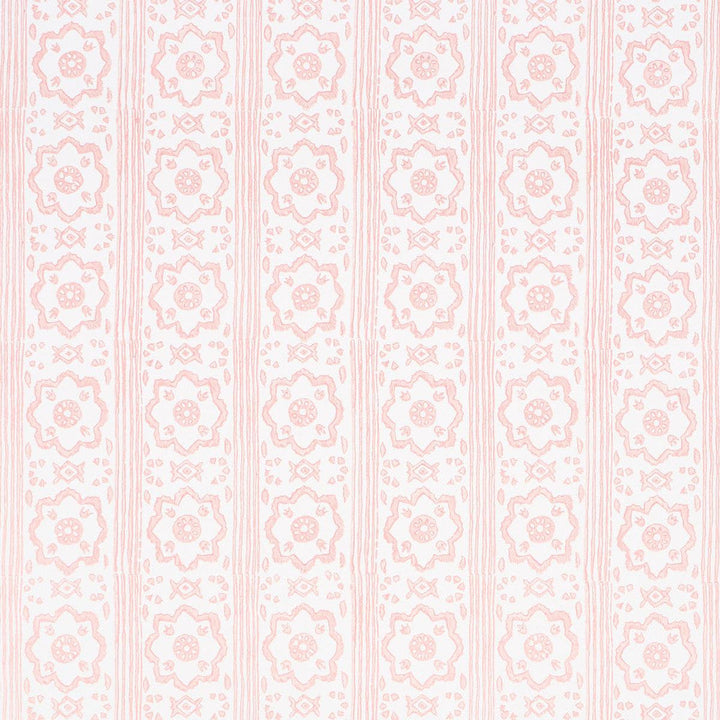 Sunda Hand Blocked Print Blush 5011224 by Schumacher Designer Wallpaper Jacaranda 2.5" - Swanky Fabrics -