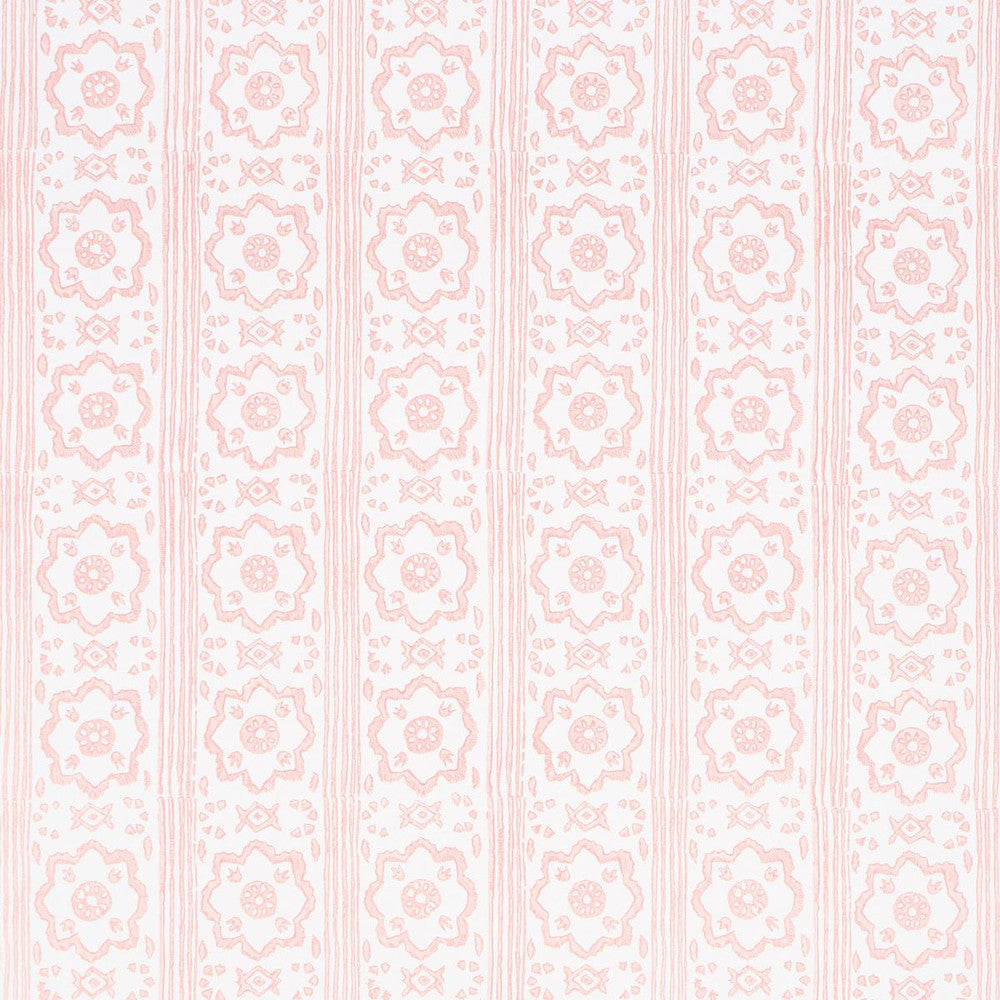 Sunda Hand Blocked Print Blush 5011224 by Schumacher Wallpaper Jacaranda 2.5" - Fabric Carolina -