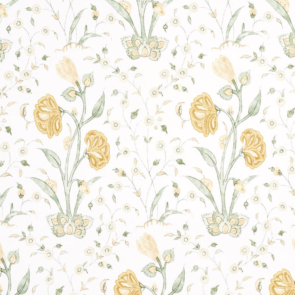 Khilana Floral Marigold 5009954 by Schumacher Wallpaper Jacaranda 13.5" - Fabric Carolina -