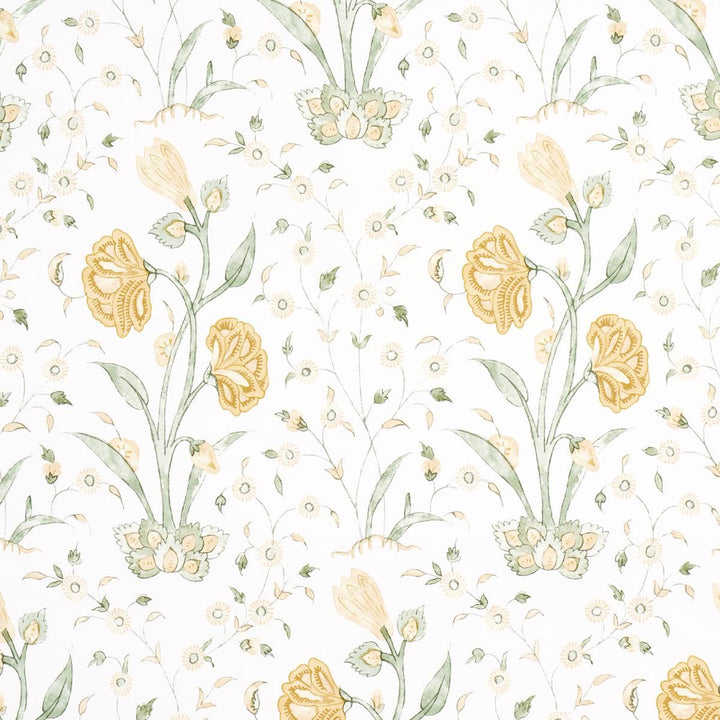 Khilana Floral Marigold 5009954 by Schumacher Wallpaper Jacaranda 13.5" - Fabric Carolina -