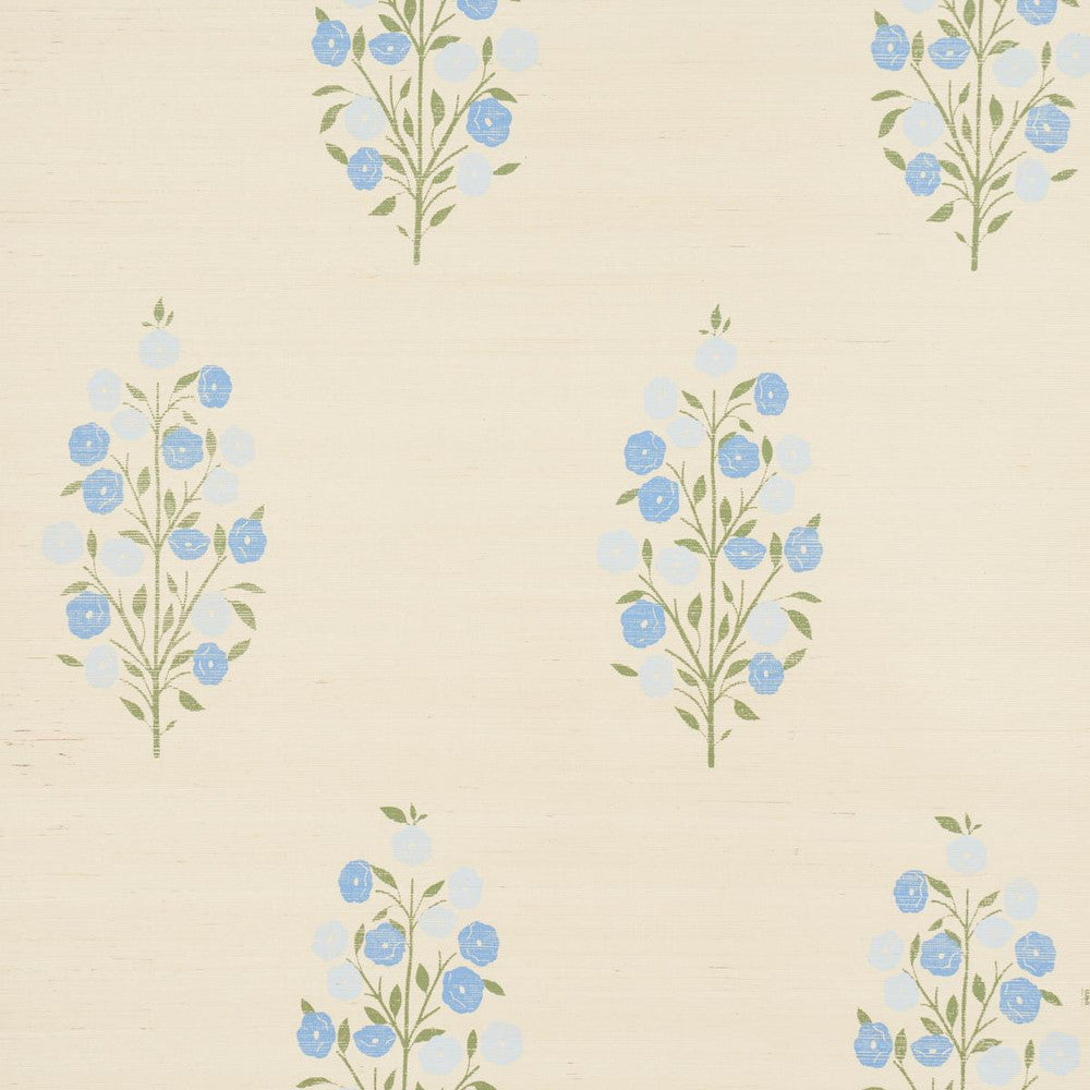 Josepha Sisal Blue 5013710 by Schumacher Wallpaper Jacaranda 17.0" - Fabric Carolina -