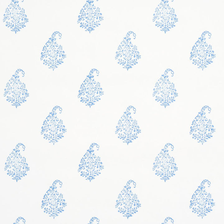 Kerala Paisley Ii Blue 5015211 by Schumacher Wallpaper Jacaranda 5.38" - Fabric Carolina -