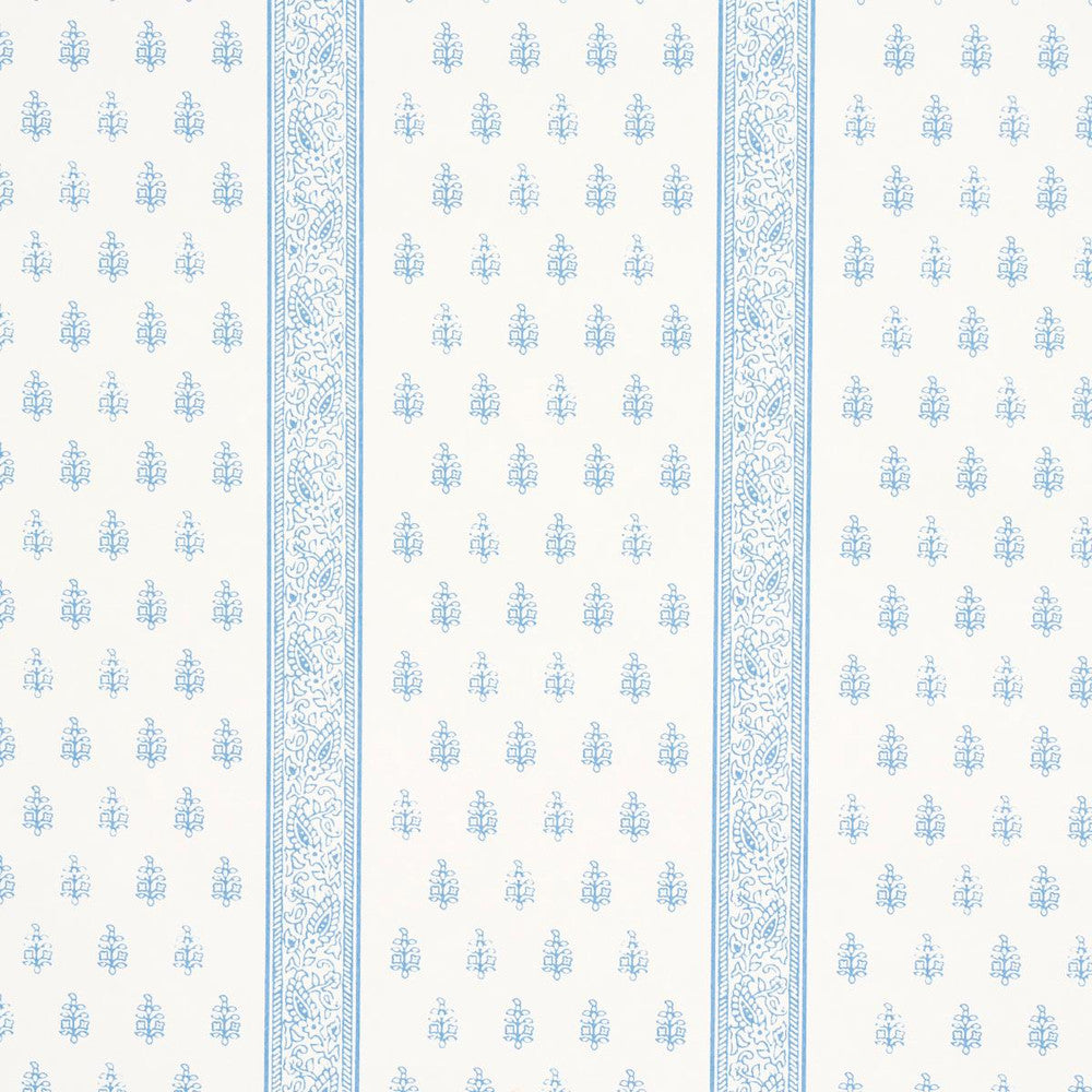 Katsura Stripe Ii Chambray 5015230 by Schumacher Wallpaper Jacaranda 9.0" - Fabric Carolina -