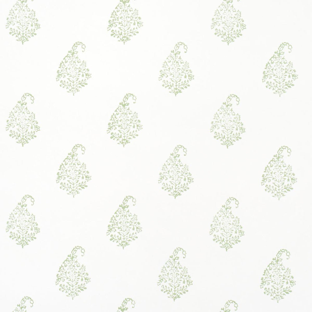 Kerala Paisley Ii Leaf 5015210 by Schumacher Wallpaper Jacaranda 5.38" - Fabric Carolina -