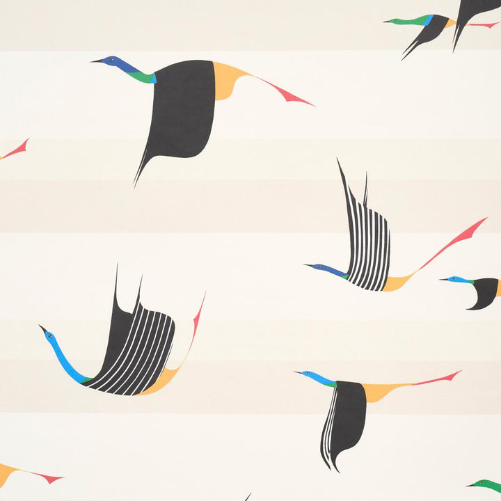Flying West Neutral 5015850 by Schumacher Wallpaper Peg Norriss 54.0" - Fabric Carolina -