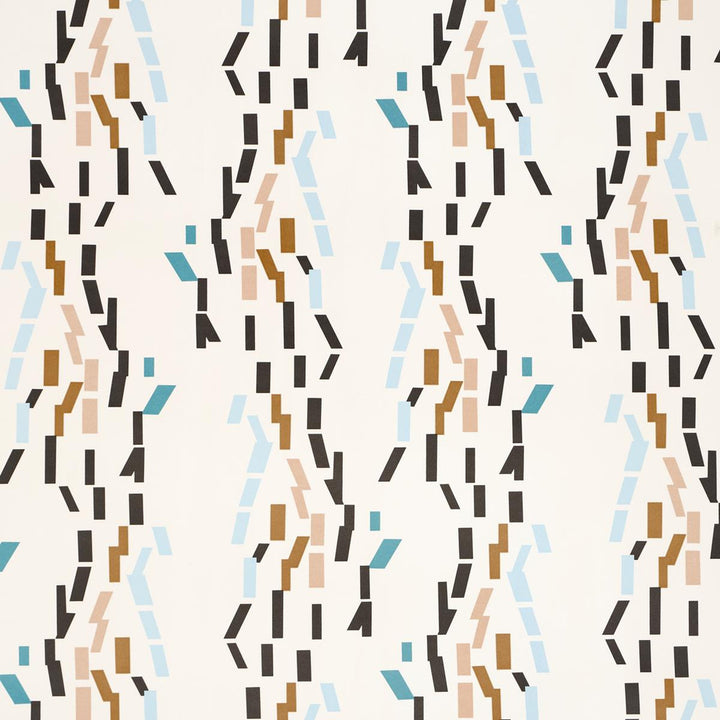 Confetti Teal 5015871 by Schumacher Wallpaper Peg Norriss 27.0" - Fabric Carolina -