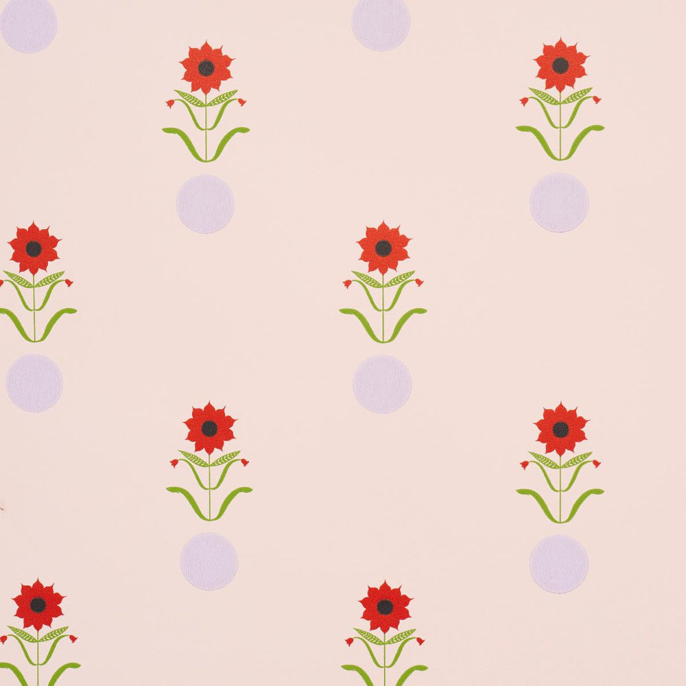 Forget Me Dots Pink 5015881 by Schumacher Wallpaper Peg Norriss 20.5" - Fabric Carolina -