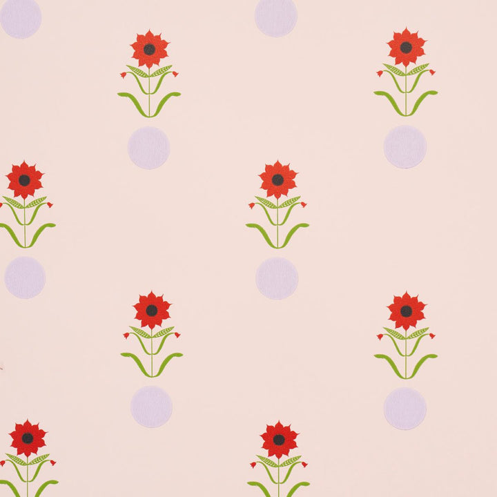 Forget Me Dots Pink 5015881 by Schumacher Wallpaper Peg Norriss 20.5" - Fabric Carolina -