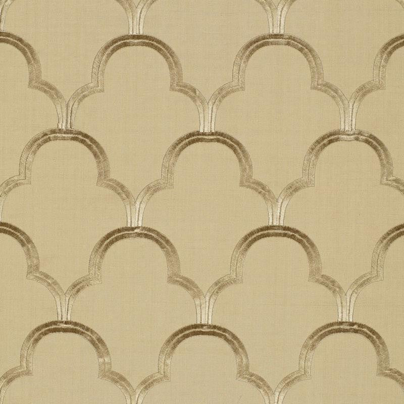 Scallop Embroidery Sesame 64321 by Schumacher Fabric Modern Glamour 5.5" - Fabric Carolina -
