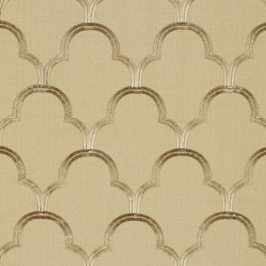 Scallop Embroidery Sesame 64321 by Schumacher Fabric