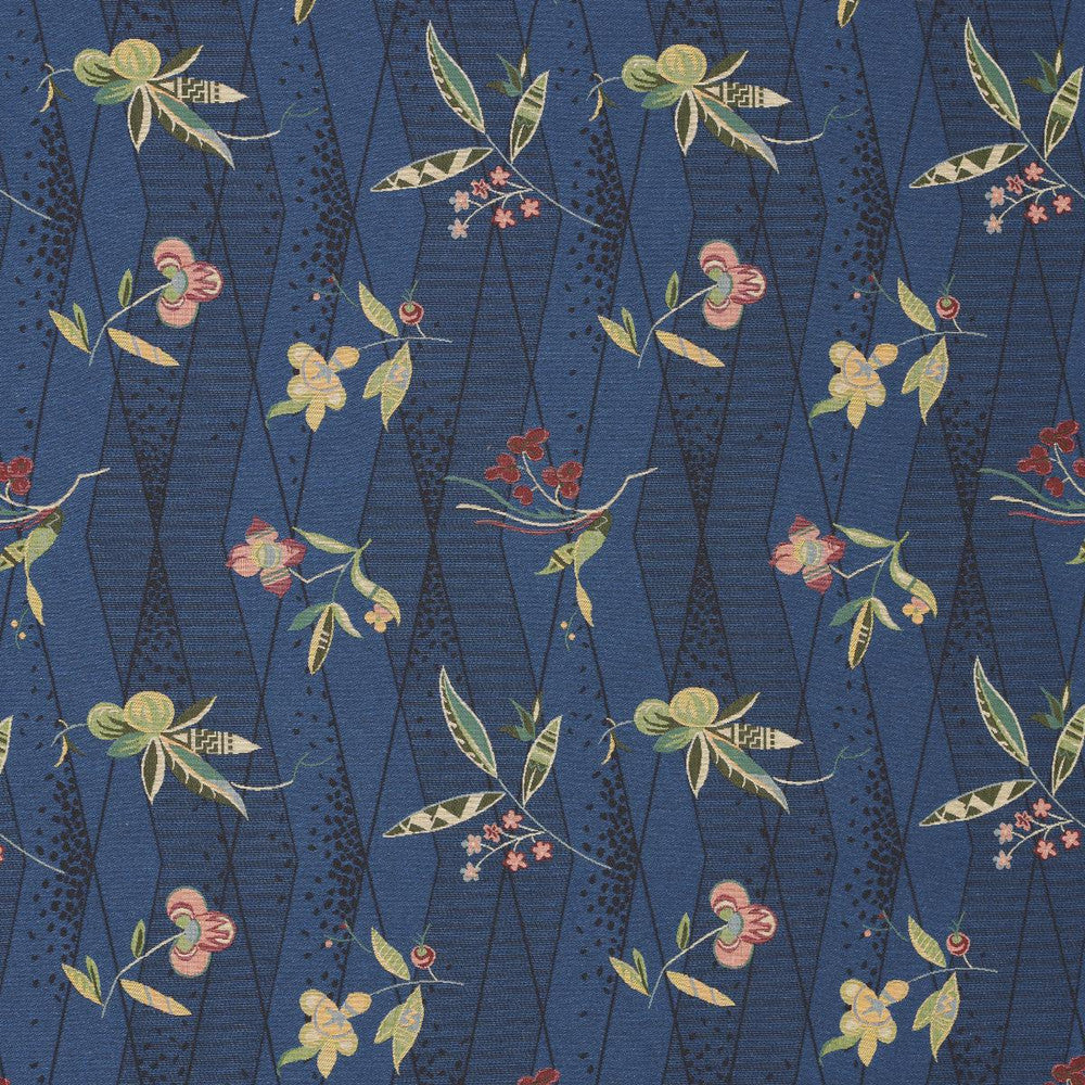 Romola Floral Cadet 83141 by Schumacher Designer Fabric Schumacher Classics 18.0" - Swanky Fabrics -