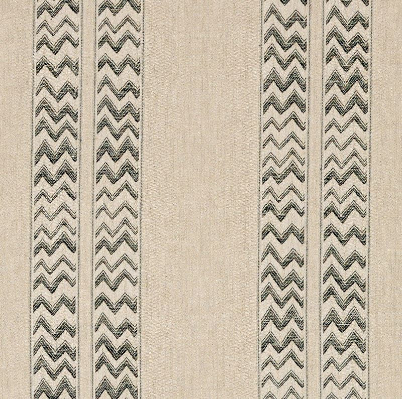 Kudu Stripe Black 69970 by Schumacher Fabric Tribal-Chic 100% Linen Martindale 7,000 Horizontal: 28 and Vertical: 9.875 56 - Fabric Carolina -